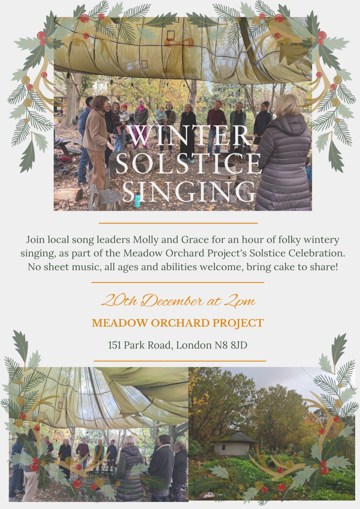 Winter Solstice Singing – Saturday 20th December at&nbsp;2pm