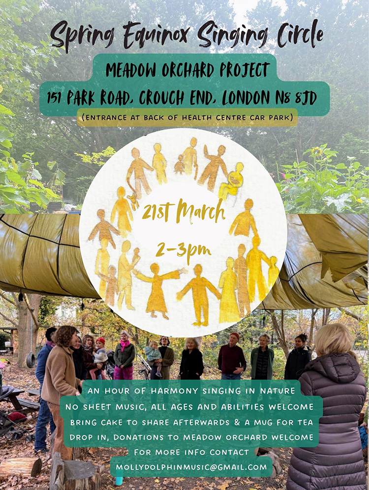Equinox singing circle on Saturday 21st March at&nbsp;2pm